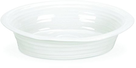 Portmeirion Sophie Conran weiße runde Kuchenform | 26,7 cm Kuchenform zum Backen von Quiche, Topfkuchen und Torten | aus feinem Porzellan | spülmaschinen- und mikrowellengeeignet