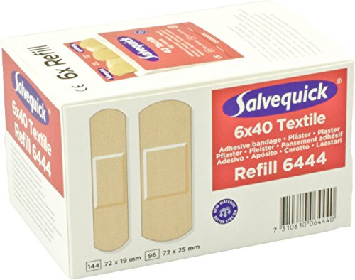 Salvequick Pflasterspender und refill - verschiedene Sorten (Karton á 6 refills, rot (textile) - Ref. 6444)