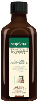 Gerovital Tratament Expert Lozione Rigenerante Capelli 100 ml – Trattamento Anti-Caduta Capelli con Petroleum, Olio di Ricino e Vitamine A ed E