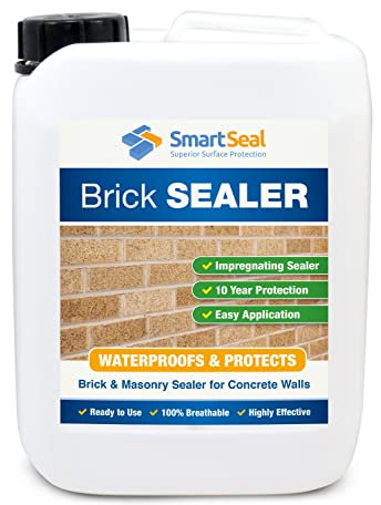 Smartseal Brick Sealer - 5 Litres - Breathable Brick Waterproofer & Sealant - 10 Year Damp Protection, Easy to Apply, Solvent-Free, Premium Quality