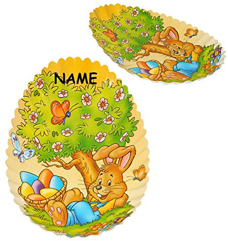alles-meine.de GmbH 1 Stück Teller/Pappteller - Ostern & Osterhasen - incl. Name - Schale zum Essen/als Osternest oder Deko - z.B: Ostereier, Osterteller, Osterhase - M..