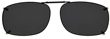 Eyekepper Large Clip On Sunglasses With Spring Draw Bar Polarized Grey Lens 57x39MM