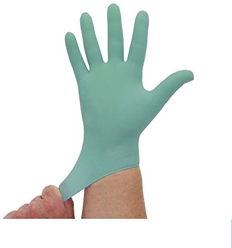 Nitrilhandschuhe OP Grün, Einmalhandschuhe, Einweghandschuhe, 100 Stück, Größe XS
