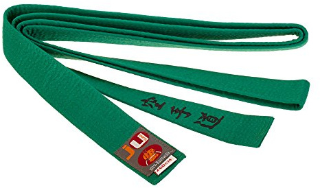 Ju-Sports Budogürtel grün mit Bestickung Karate (Japanisches Kanji)