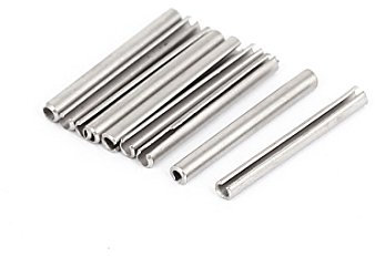 sourcing map M2,5 x 25 mm, 304 Edelstahl, zwei getrennte Spring Roll Spannstifte 10 Stück de