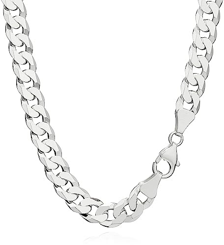 NKlaus Äkta 925 sterlingsilver pansarkedja 6 x diamanterad 7,80 mm bred, ingen ädelsten