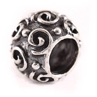 Battle-Merchant Bartperle mit Spiralen aus Silber, ID Ø 4,5 mm | Lockenperle, Haarperle, Wikinger, Authentischer Schmuck für Mittelalter-Reenactment, LARP und Historische Kostüme
