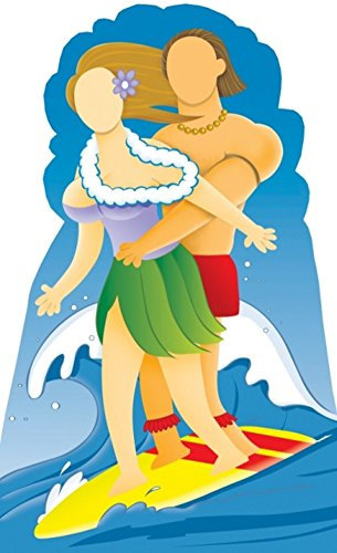 Surfer Paar Stand-in - Stand In LEBENSGROSSE Pose MIT PAPPFIGUREN/STEHPLATZINHABER/AUFSTELLER