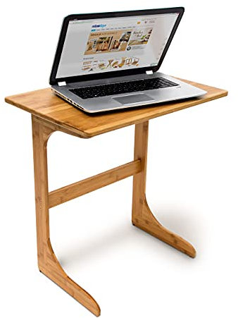 Relaxdays Laptoptisch Bambus H x B x T: ca. 62,5 x 60 x 40 cm Beistelltisch als auch als Notebook-Couchtisch aus Holz mit praktischer Ablage und optimaler Arbeitshöhe aus hochwertigem Bambus, natur