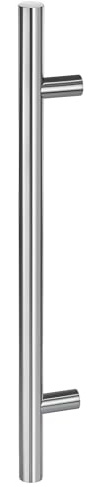 Gedotec Edelstahl Stoßgriff I Haustürgriff 1600 x 1400 mm I 1 Stück I rostfreier Tür-Griff rund I Haustürbeschlag mit geraden Stützen I Stangenmaß: 30 mm I Türbeschlag inkl. Befestigungsmaterial