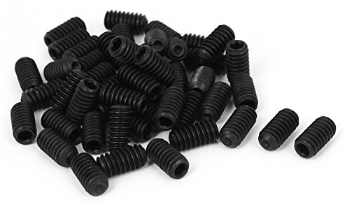 uxcell 1/4 Inch-20 x 1/2 Inch Thread Hex Socket Set Cup Point Head Grub Screws Black 50 Pcs