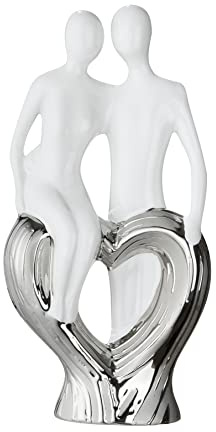GILDE Francis Paar Skulptur Herzlicher Rückhalt – Keramik – weiß – Figur H.24cm