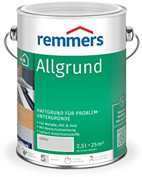 Remmers Primaire d'accrochage Gris, 2,5 litres, Fond aqueux isolant et protecteur contre la rouille pour les supports en métal, en plastique et en bois, en intérieur et extérieur.