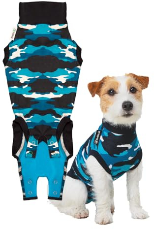 Suitical Recovery Suit Perro, S+, Camuflaje Azul