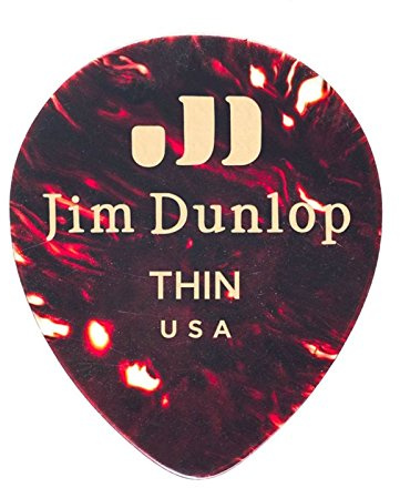 JIM DUNLOP Plektrum Genuine Celluloid Teardrop, 12 Stück, Braun, Flexibel