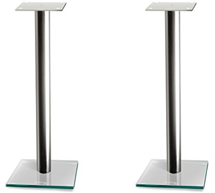 Norstone Epur Stand Lautsprecherständer, Höhe 60 cm, silberfarbenes Satin-Finish
