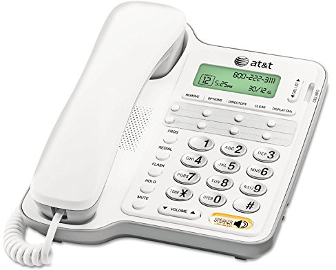 AT&T CL2909 Corded Phone with Speakerphone and Caller ID/Call Waiting, White