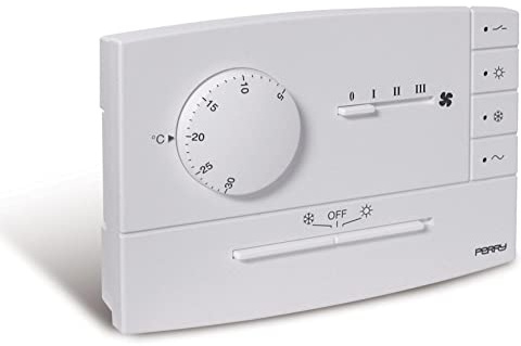 Perry 1TPTE565B Termostato per Fan Coil da Parete, Bianco