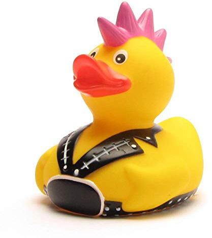 Duckshop I Badeente Punker I Quietscheente I L: 8 cm I Quietscheentchen I Geschenk für Alternative I Präsent Sammler