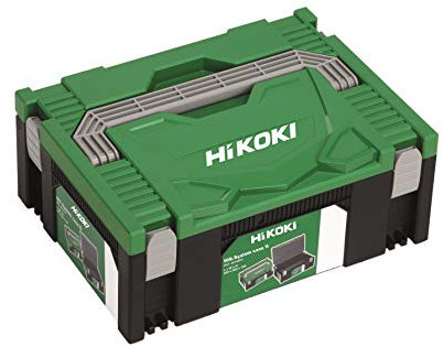 HiKOKI Transportkoffer HSC II (Universelle Aufbewahrung und Transport von Zubehör und Werkzeug, stapelbar, Grün-Schwarz, inkl. Schaumstoffeinlagen, 295x395x158mm)