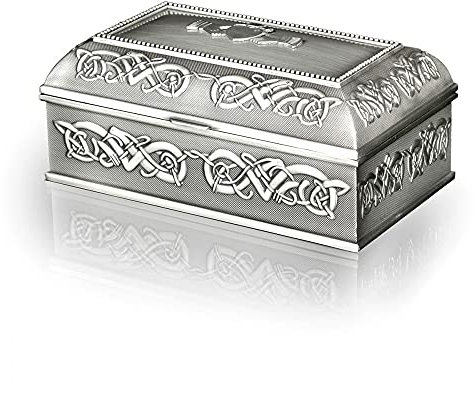 Eburya Große Claddagh Schmuckschatulle mit keltischen Motiven - handgefertigt in Irland