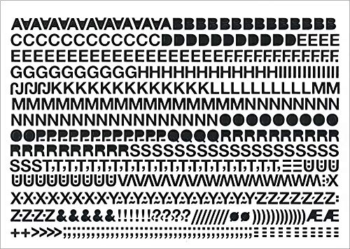 Selbstklebende Großbuchstaben Folie schwarz, 10 mm, 1 Bogen