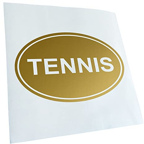 Kiwistar - Autoaufkleber - gold - 60 x 39 cm - Tennis - Heckscheibenaufkleber Auto Aufkleber wetterfest für Kfz LKW Mofa Truck - Sticker außen selbstklebend Tuning Zubehör für Fenster Fahrzeug Scheibe