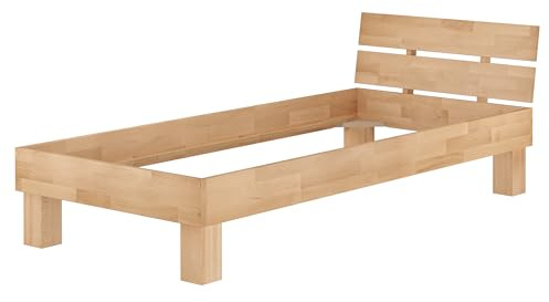 Erst-Holz®Massivholz-Bettgestell Buche Modern 100 x 200