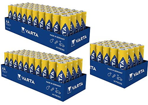 Varta 100 x Varta 04006 Batterien Alkaline, Mignon, AA, LR06, 1.5V Industrial, Shrinkwrap