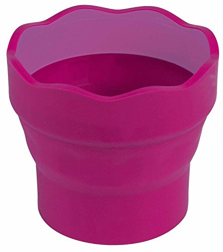 Faber-Castell 181510 - Kunststoff Wasserbecher CLIC & GO, faltbar, rot