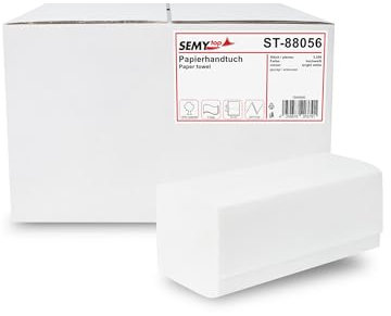 SemyTop Top Papierhandtuch, ZZ-Falz, 24 x 21 cm, 2lag, 3200 Blatt ST-88056 weiß