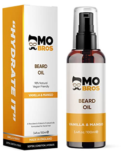 Beard Oil 100ml | Vanilla & Mango | Beard Care for Men | Softens, Hydrate & Conditions Facial Hair | Promotes Growth, Reduces Dryness & Itching