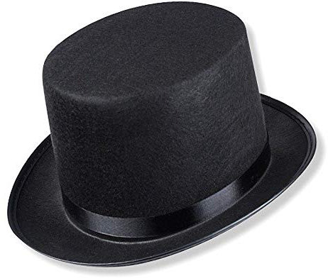 Schramm® Zylinder Hut mit Satinband Schwarz für Erwachsene Chapeau Zylinderhut