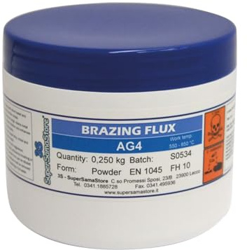 3S SuperSamaStore Polvere Diossidante Professionale per Brasatura e Saldobrasatura, Polvere Flux Disossidante Universale per Saldare Leghe d’Argento, Metalli Ferrosi e Non Ferrosi, 250g