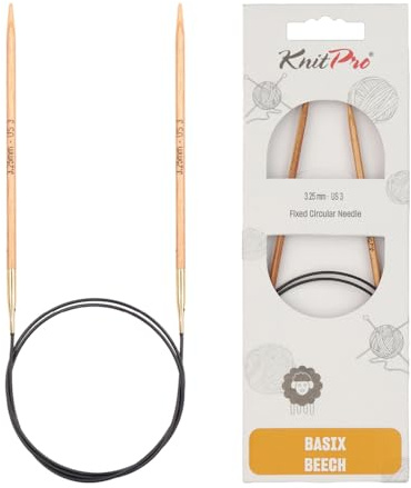 KnitPro – Agujas de Tejer Circular Fijo Tejer, Madera de Abedul, Multicolor, 40 cm x 3,25 mm