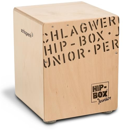 Schlagwerk CP401 Hip-Box junior Cajon - Cajon Instrument speziell für Kinder und ein oder viele kleine Trommler - Musikinstrument Schlagzeug für Kinder mit Snare 30 x 30 x 36 cm - Made in Germany