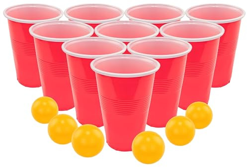 Fairly Odd Novelties Beer Pong Set, 24 Red Cups and Ping Pong Balls.