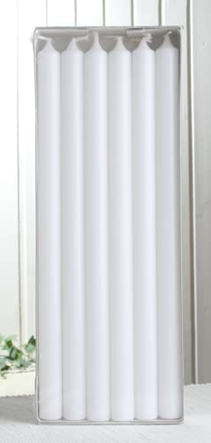 CandleCorner 12x Premium-Stabkerze Extralang, 35 x 2,2 cm Ø, weiß