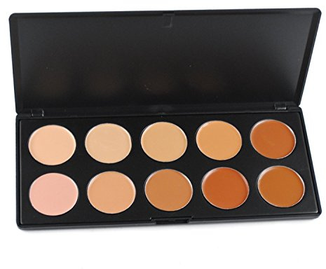 10 Colors Hydrating Cream Concealer Palette, Pure Vie Long Lasting Full Coverage Correcting Concealer Palette Foundation Camouflage Makeup Contour Kit for Conceals Corrects Dark Circles Acne Blemish