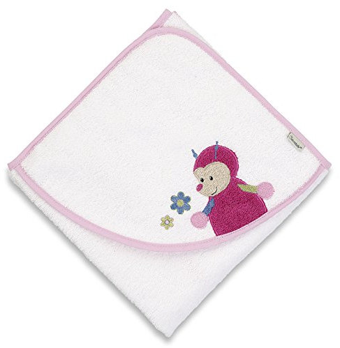 Sterntaler Kapuzen-Badetuch Katharina, Alter: ab 0 Monate, 80 x 80 cm, Weiß/Rosa