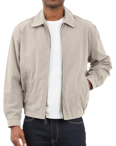 LONDON FOG mens Auburn Zip-front Golf (Regular & Big-tall Sizes) Cotton Lightweight Jacket, Camel, Large Tall US