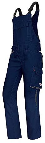 BP 1798-720-110-52n Latzhose, Stretch-Hosenträger mit Clipbefestigungen, 305,00 g/m² Verstärkte Baumwolle, Nachtblau/Anthrazit, 52n