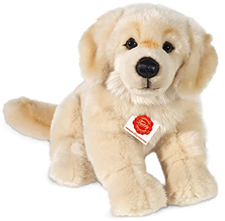 Teddy Hermann 92746 Golden Retriever Assis 30 cm, Peluche | Design réaliste, détails soigneusement travaillés, dès 18 mois, lavable, rembourrage en polyester recyclé