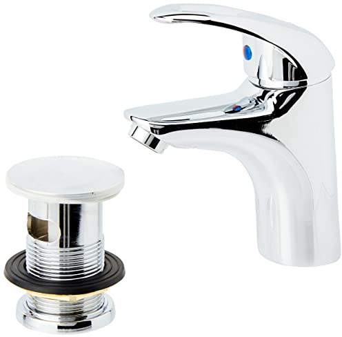Bristan Java Bathroom Taps, Chrome Basin Mixer tap | J BAS C, Includes clicker waste, Bathroom sink taps, Matching bath taps available, Lifetime Cover