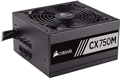 Corsair CX750M Alimentation PC (Semi-Modulaire, 80 PLUS Bronze, 750 Watt, EU) Noir CP-9020061-EU