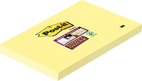Post-it 65512SY Haftnotiz Super Sticky Notes, 127 x 76 mm, 90 Blatt, 12 Block, kanariengelb