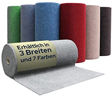 Primaflor Rasenteppich GREEN Meterware mit Noppen | Grau - 1,33m x 10,00m | Outdoor Kunstrasen-teppich wetterfest, wasserfest & pflegeleicht für Balkon, Garten