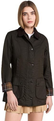 Barbour kvinnors klassiska Beadnell vaxjacka, Oliv, 42