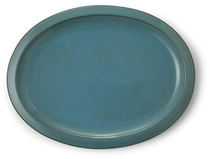 CERTRE - Sottovaso Bonsai Ovale in Gres, Made in Italy, Colore Azzurro Cielo (Smaltato)| Misure esterne 33x25x2 cm