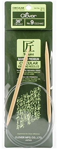 Clover Takumi Bamboo Circular 36-Inch Knitting Needles, Size 9 (3016/36-09)
